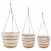 vidaXL 3 db Term&eacute;szetes, Feh&eacute;r &eacute;s B&eacute;zs &Oslash;26 x 19 cm 100% Tengeri fű