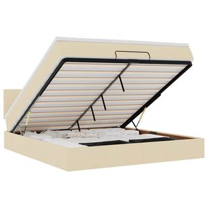 vidaXL Oszm&aacute;n &aacute;gykeret matraccal kr&eacute;m 160x200cm sz&ouml;vet