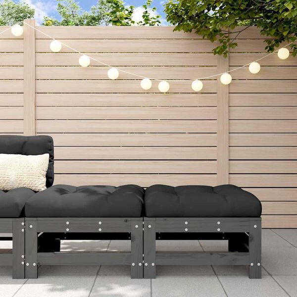 vidaXL 2 db sz&uuml;rke t&ouml;m&ouml;r fenyőfa kerti l&aacute;bzs&aacute;moly p&aacute;rn&aacute;val