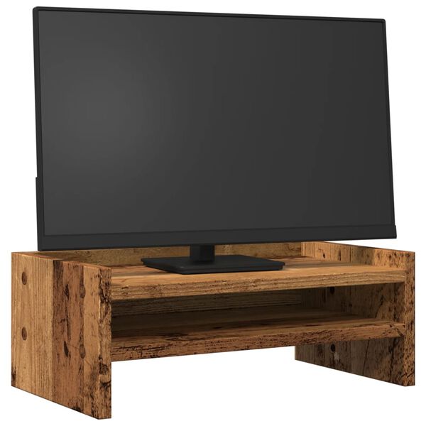 vidaXL antik fa sz&iacute;nű szerelt fa monitor&aacute;llv&aacute;ny 42 x 24 x 16 cm