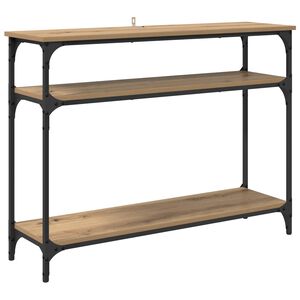 vidaXL Konzolasztal Artisan t&ouml;lgy 100 x 29 x 75 cm Szerelt Fa