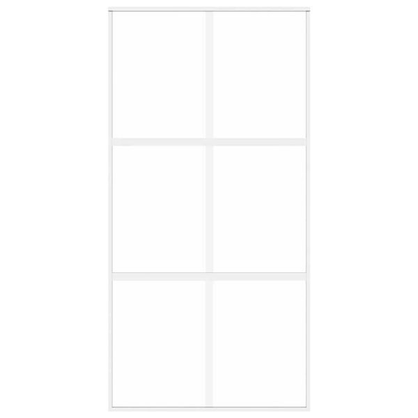 vidaXL feh&eacute;r edzett &uuml;veg &eacute;s alum&iacute;nium tol&oacute;ajt&oacute; 102,5 x 205 cm