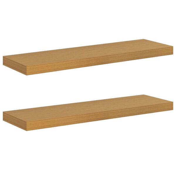 vidaXL Falpolc Falra szerelhető 2 pcs B&eacute;zs 90 x 23,5 x 4 cm Faanyag