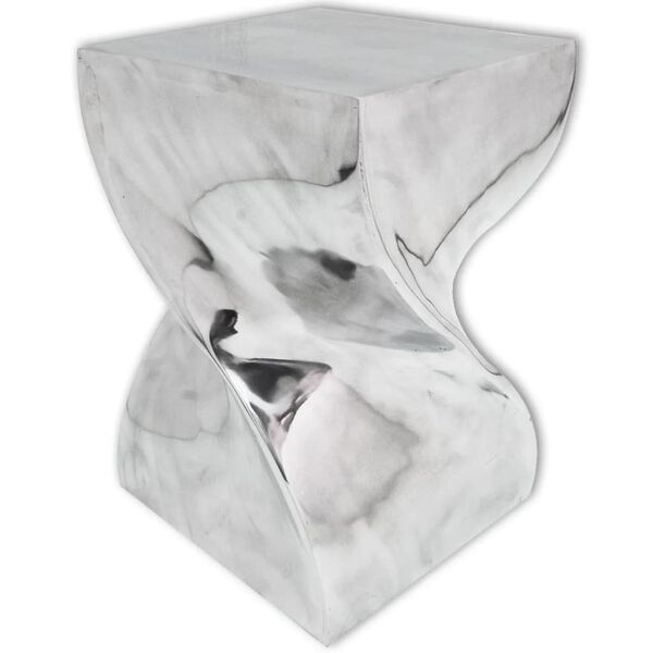 vidaXL Csavart alakú zsámoly/kisasztal alumínium ezüst színben