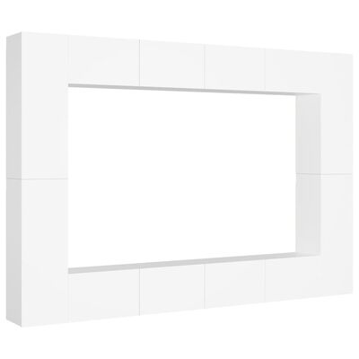 vidaXL 8 részes fehér forgácslap TV-szekrényszett