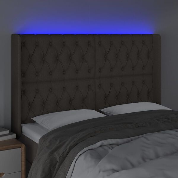 vidaXL t&oacute;psz&iacute;nű sz&ouml;vet LED-es fejt&aacute;mla 163x16x118/128 cm