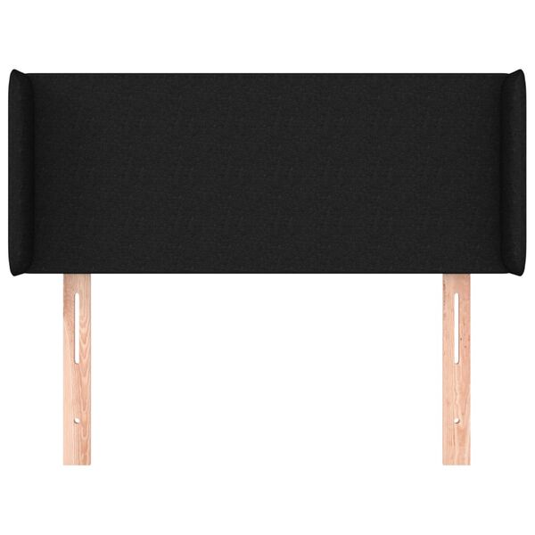 vidaXL fekete szövet fejtámla szárnyakkal 103x16x78/88 cm