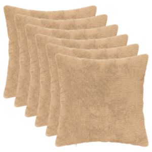 vidaXL P&aacute;rna huzat 6 db HEERLEN Kr&eacute;msz&iacute;nű 30 x 30 cm Műny&uacute;l Szőr