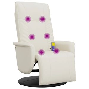 vidaXL kr&eacute;msz&iacute;nű d&ouml;nthető műbőr massz&aacute;zsfotel l&aacute;bzs&aacute;mollyal