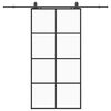 vidaXL fekete ESG &uuml;veg tol&oacute;ajt&oacute; f&eacute;mszerelv&eacute;ny-szettel 102,5x205 cm