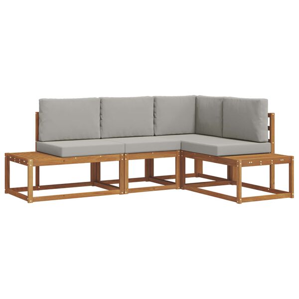 vidaXL K&uuml;lt&eacute;ri kanap&eacute; szett 4 Darab Term&eacute;szetes &eacute;s Vil&aacute;gossz&uuml;rke