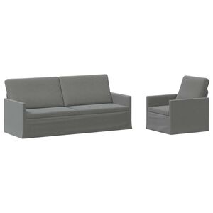 vidaXL Kanap&eacute; Szett 2 pcs S&ouml;t&eacute;tsz&uuml;rke B&aacute;rsony