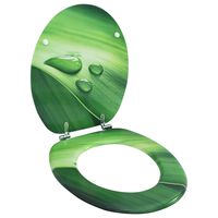 vidaXL zöld vízcseppmintás MDF WC-ülőke fedéllel