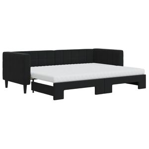 vidaXL fekete kih&uacute;zhat&oacute; b&aacute;rsony heverő matraccal 80 x 200 cm