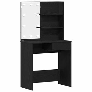 vidaXL &Ouml;lt&ouml;zk&ouml;dőasztal Fekete t&ouml;lgy 74,5 x 40 x 141 cm Szerelt Fa