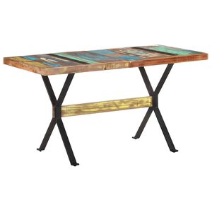 vidaXL t&ouml;m&ouml;r &uacute;jrahasznos&iacute;tott fa &eacute;tkezőasztal 140 x 70 x 76 cm