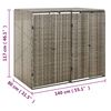vidaXL sz&uuml;rke polyrattan dupla kerekeskuka t&aacute;rol&oacute;f&eacute;szer 140x80x117 cm