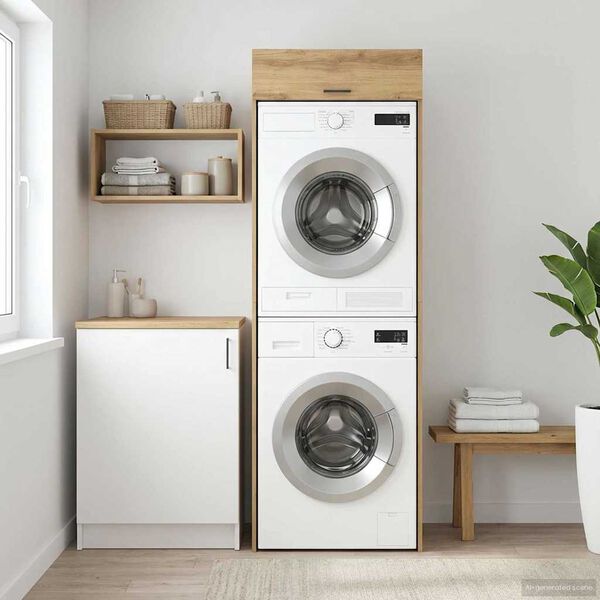 vidaXL Mos&oacute;g&eacute;p Szekr&eacute;ny Artisan t&ouml;lgy 67,5 x 68 x 200 cm Faanyag