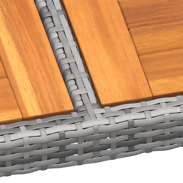 vidaXL szürke akácfa és polyrattan kerti asztal 200 x 150 x 75 cm