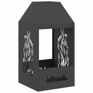 vidaXL Tűzgy&uacute;jt&oacute; t&aacute;l Fekete 50 x 50 x 100 cm Időj&aacute;r&aacute;s&aacute;ll&oacute; Ac&eacute;l