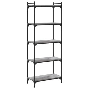 vidaXL 5 szintes sz&uuml;rke sonoma szerelt fa k&ouml;nyvespolc 60 x 30 x 120 cm
