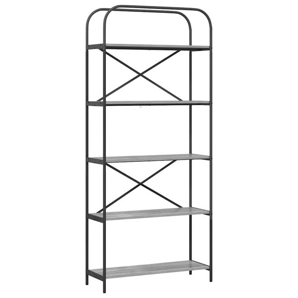 vidaXL K&ouml;nyvespolc Sz&uuml;rke Sonoma 80 x 30 x 183 cm Faanyag