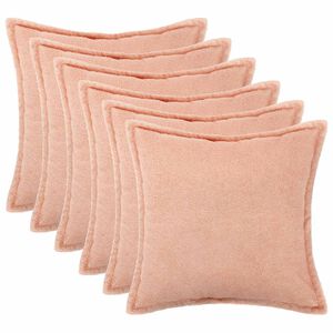 vidaXL P&aacute;rna huzat 6 pcs HOUTEN R&oacute;zsasz&iacute;n 30 x 30 cm Boucl&eacute;