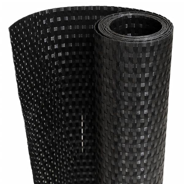 vidaXL 10 db fekete polyrattan erkélyparaván 255 x 19 cm