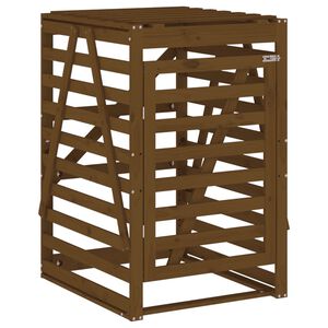 vidaXL m&eacute;zbarna t&ouml;m&ouml;r fenyőfa szemeteskuka t&aacute;rol&oacute; 84x90x128,5 cm