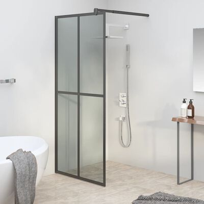 vidaXL sötét edzett üveg zuhanyfal küszöb nélküli zuhanyhoz 80x195 cm