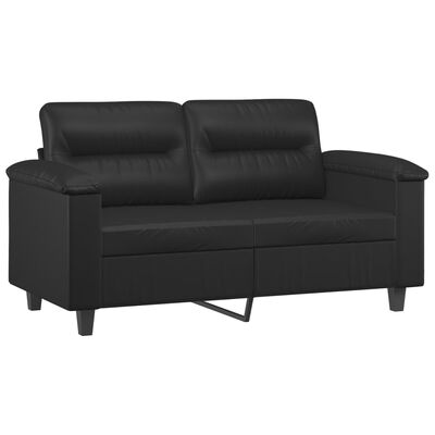 vidaXL 2 személyes fekete műbőr kanapé 120 cm