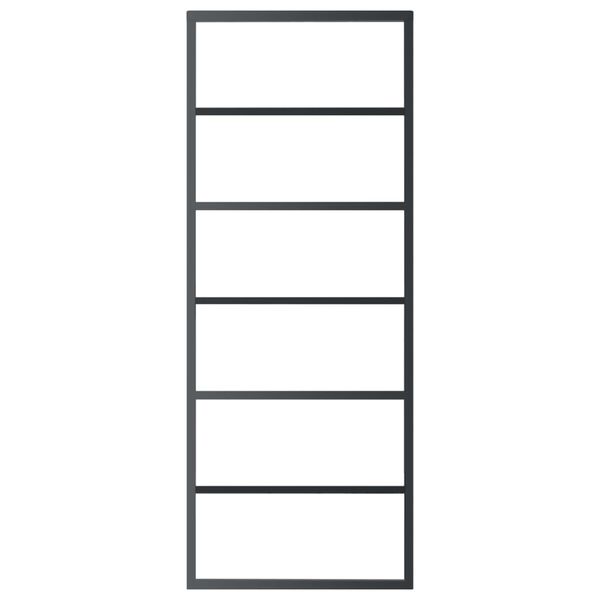 vidaXL ESG üveg és alumínium tolóajtó fémszerelvény-szettel 76x205 cm