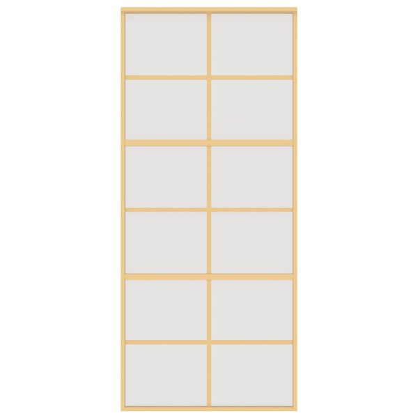 vidaXL aranyszínű ESG tejüveg és alumínium tolóajtó 90 x 205 cm