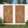 vidaXL 2 db vir&aacute;gmint&aacute;s corten ac&eacute;l kerti fald&iacute;sz 105 x 55 cm