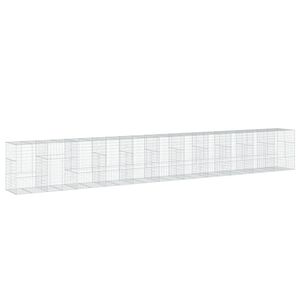 vidaXL horganyzott vas gabion kos&aacute;r fed&eacute;llel 1100 x 100 x 150 cm