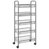 vidaXL 5 szintes sz&uuml;rke vas konyhai kerekes kocsi 46 x 26 x 105 cm