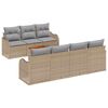 vidaXL Kerti Kanap&eacute; Szett 8 db Beige &eacute;s Vil&aacute;gossz&uuml;rke polirattan
