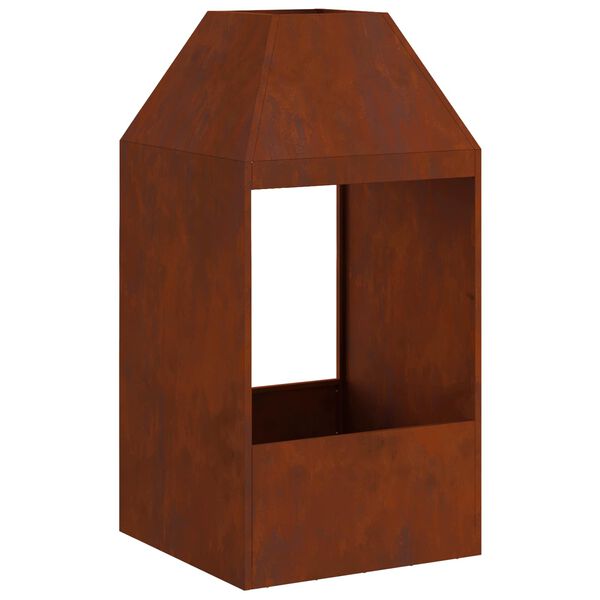 vidaXL Tűzrak&oacute; Barna 50 x 50 x 100 cm Időj&aacute;r&aacute;s&aacute;ll&oacute; ac&eacute;l