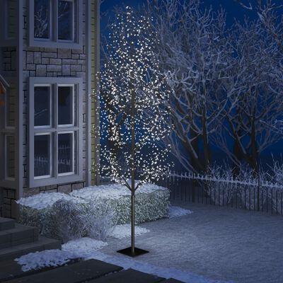 vidaXL cseresznyevirágos karácsonyfa 1200 db hideg fehér LED-del 400cm