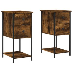 vidaXL 2 db f&uuml;st&ouml;s t&ouml;lgy sz&iacute;nű szerelt fa &eacute;jjeliszekr&eacute;ny 32x42x70 cm