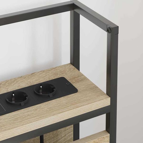 vidaXL T&aacute;rol&oacute; fejt&aacute;mla polcokkal t&aacute;rol&oacute;val sonoma t&ouml;lgy 180 cm Faanyag