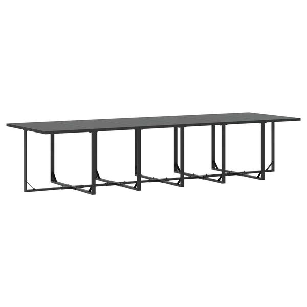 vidaXL Kert &eacute;tkező szett 17 pcs Fekete Ac&eacute;l