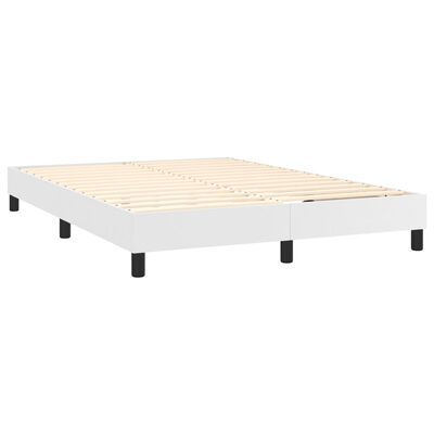 vidaXL fehér műbőr rugós ágy matraccal 140 x 200 cm