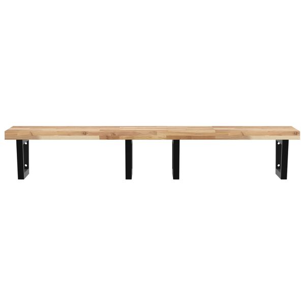 vidaXL ac&eacute;l &eacute;s t&ouml;m&ouml;r ak&aacute;cfa falra szerelhető mosd&oacute;polc