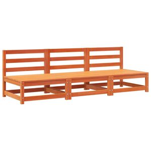 vidaXL 3 db viaszbarna t&ouml;m&ouml;r fenyő kar n&eacute;lk&uuml;li kerti kanap&eacute; 70x70x67cm