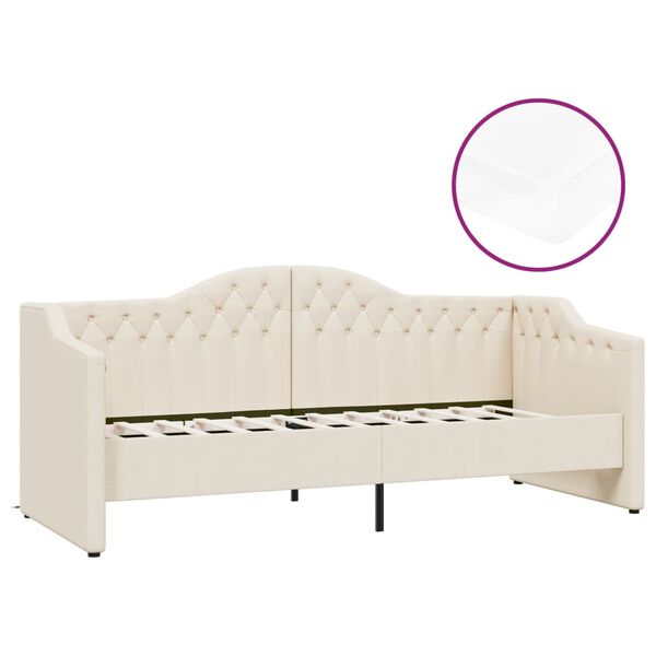 vidaXL kr&eacute;msz&iacute;nű USB-s sz&ouml;vetbor&iacute;t&aacute;s&uacute; d&iacute;v&aacute;ny matraccal 90 x 200 cm