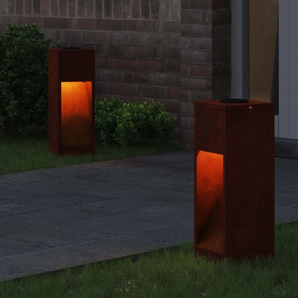 vidaXL Napelemes LED &Uacute;tjelző L&aacute;mpa 2 pcs Bronz Időj&aacute;r&aacute;s&aacute;ll&oacute; ac&eacute;l