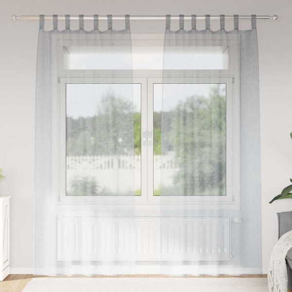 vidaXL Voile F&uuml;gg&ouml;ny 2 pcs S&ouml;t&eacute;tsz&uuml;rke 260 x 140 cm Poli&eacute;szter