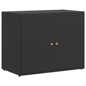 vidaXL fekete polyrattan kerti t&aacute;rol&oacute;szekr&eacute;ny 100 x 55,5 x 80 cm