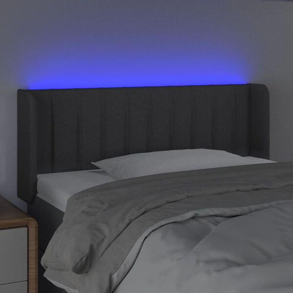 vidaXL sötétszürke szövet LED-es fejtámla 103 x 16 x 78/88 cm
